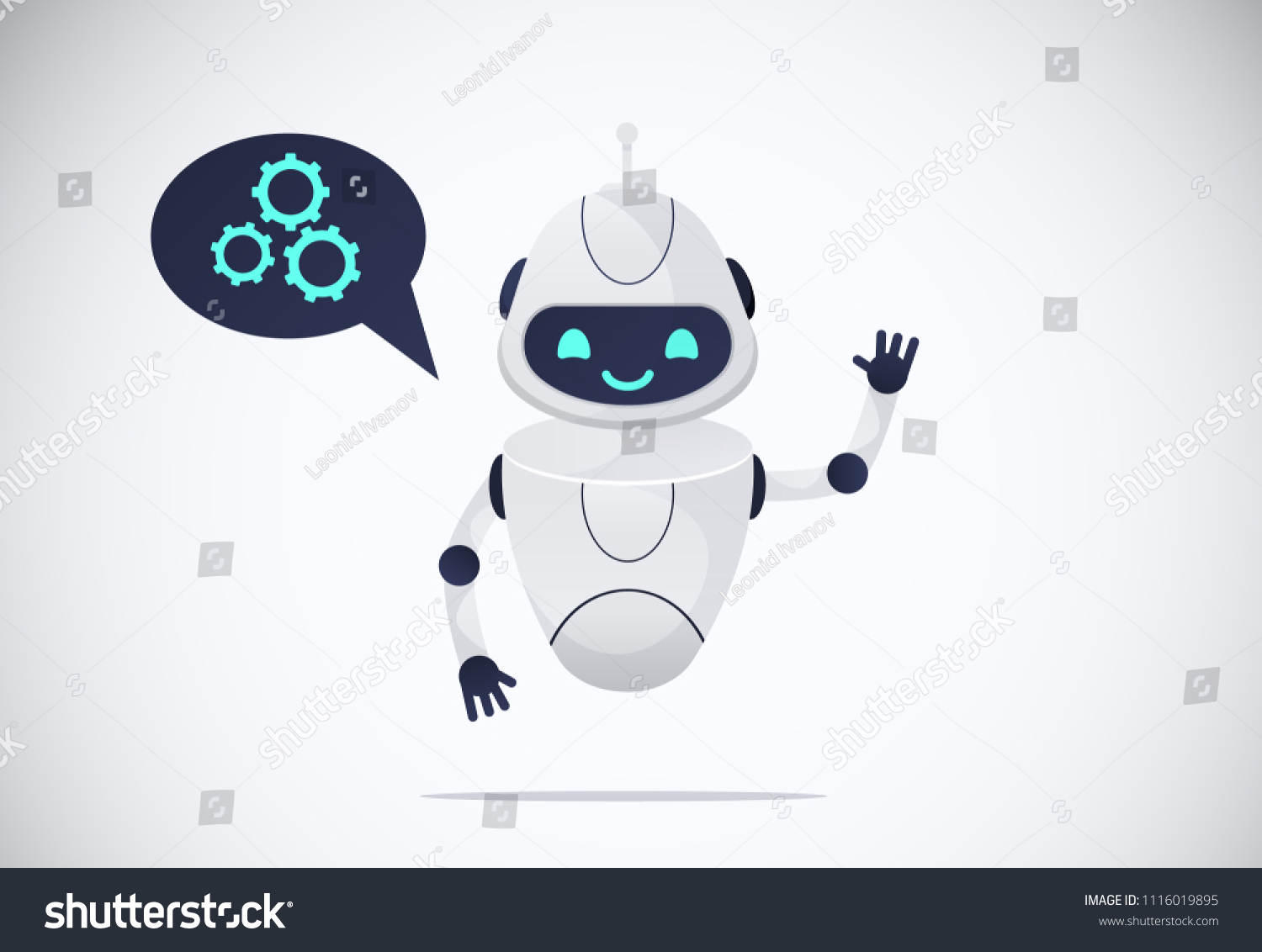 Smiling Chatbot Helping Solve Problems Robot Stock Vector (Royalty Free ...
