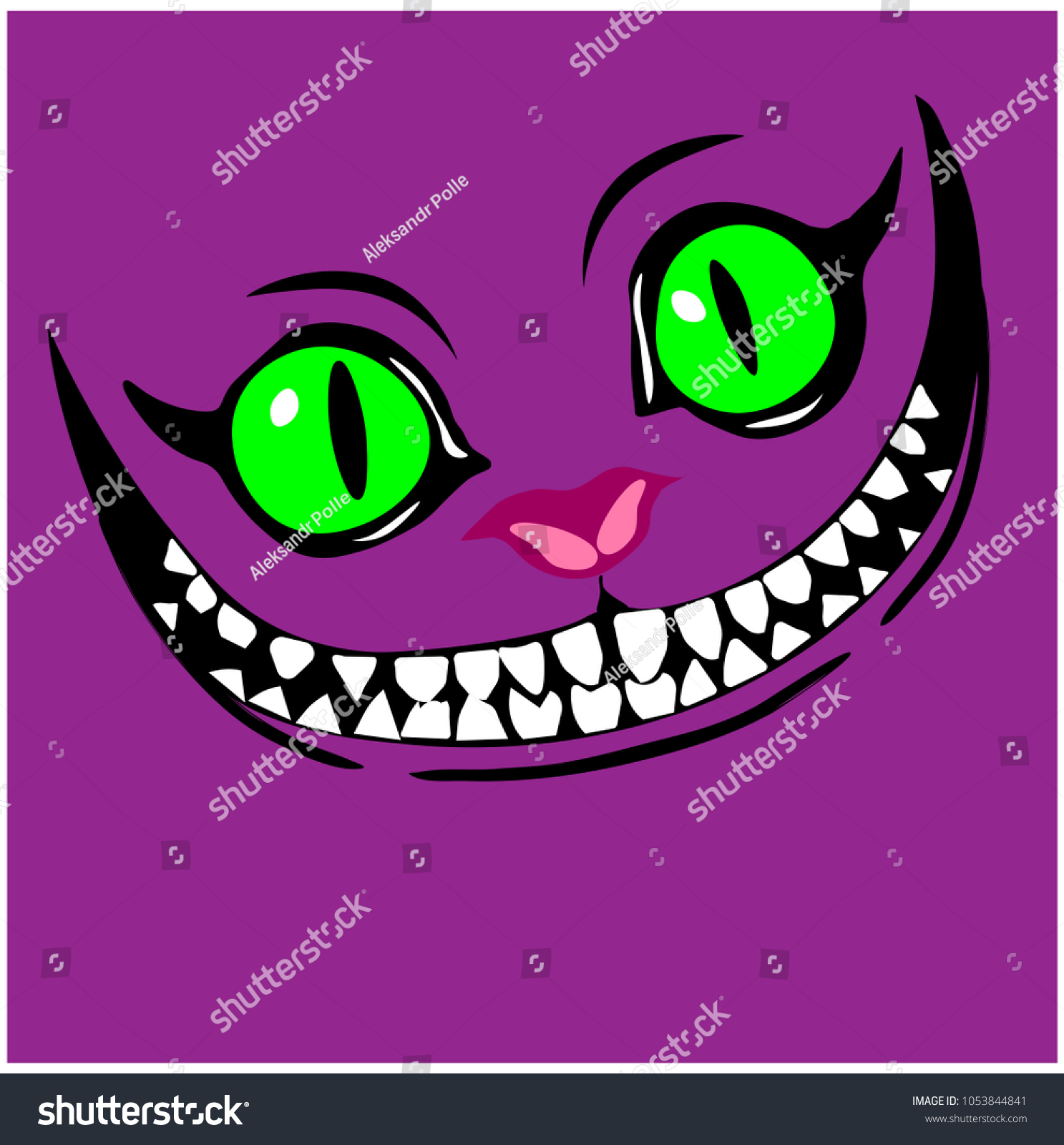 SVG of Smiling Cheshire cat color pattern svg