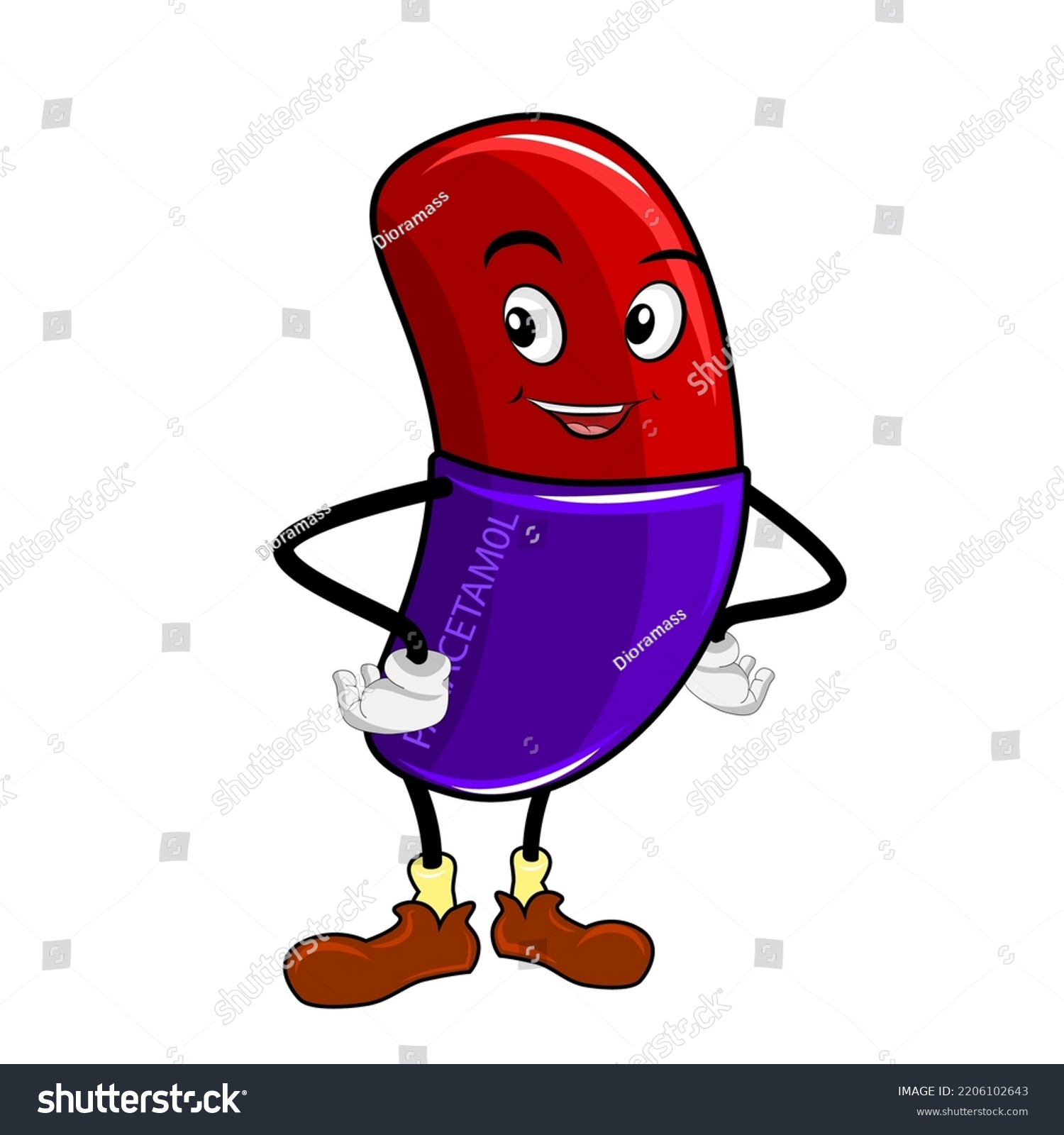 recommend clip art: Smiling cute capsules, clip art isolated on yellow background suitable for sticker print design, illustration or collection.