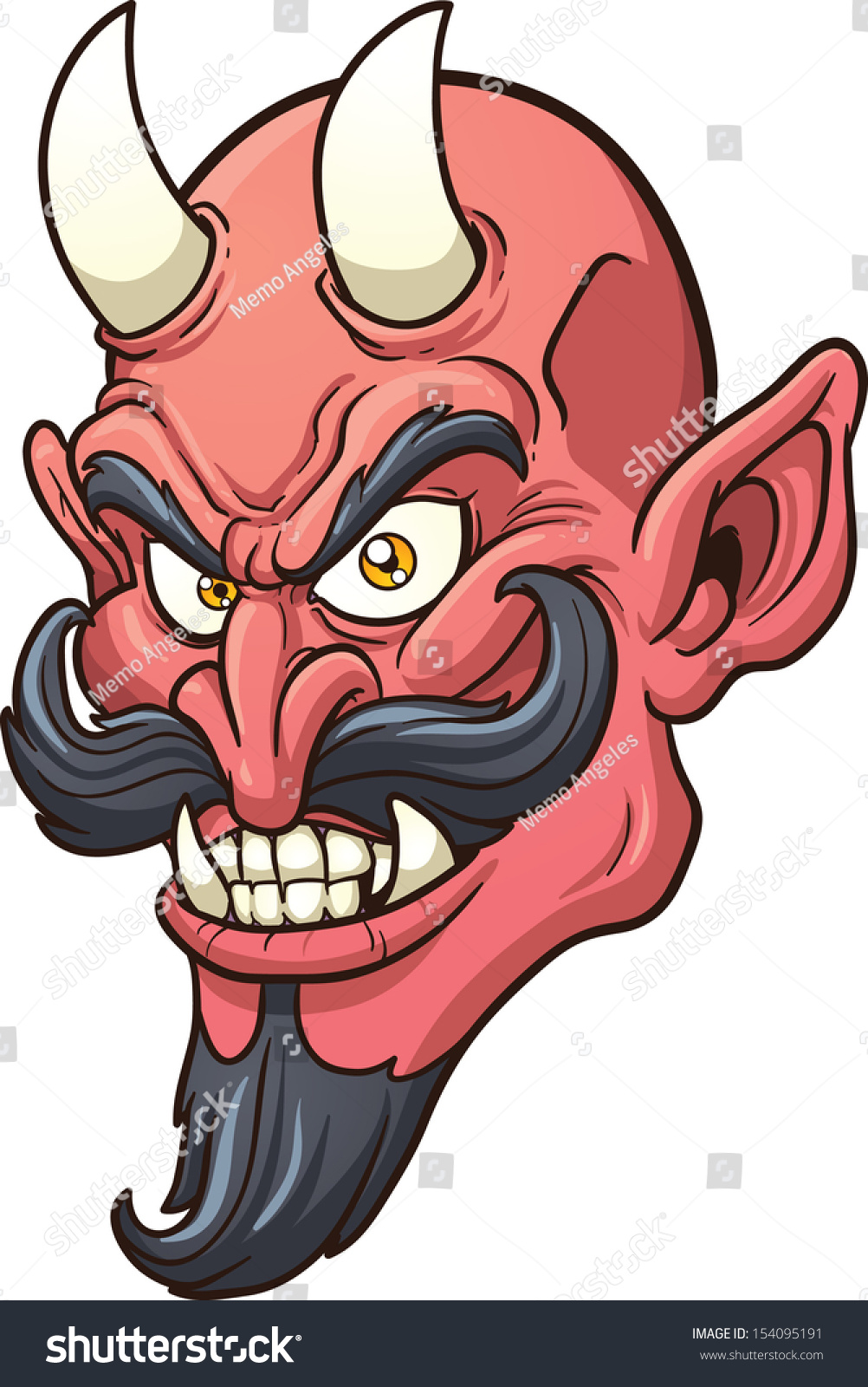 Smiling Devil Head Vector Clip Art Stock Vector 154095191 - Shutterstock