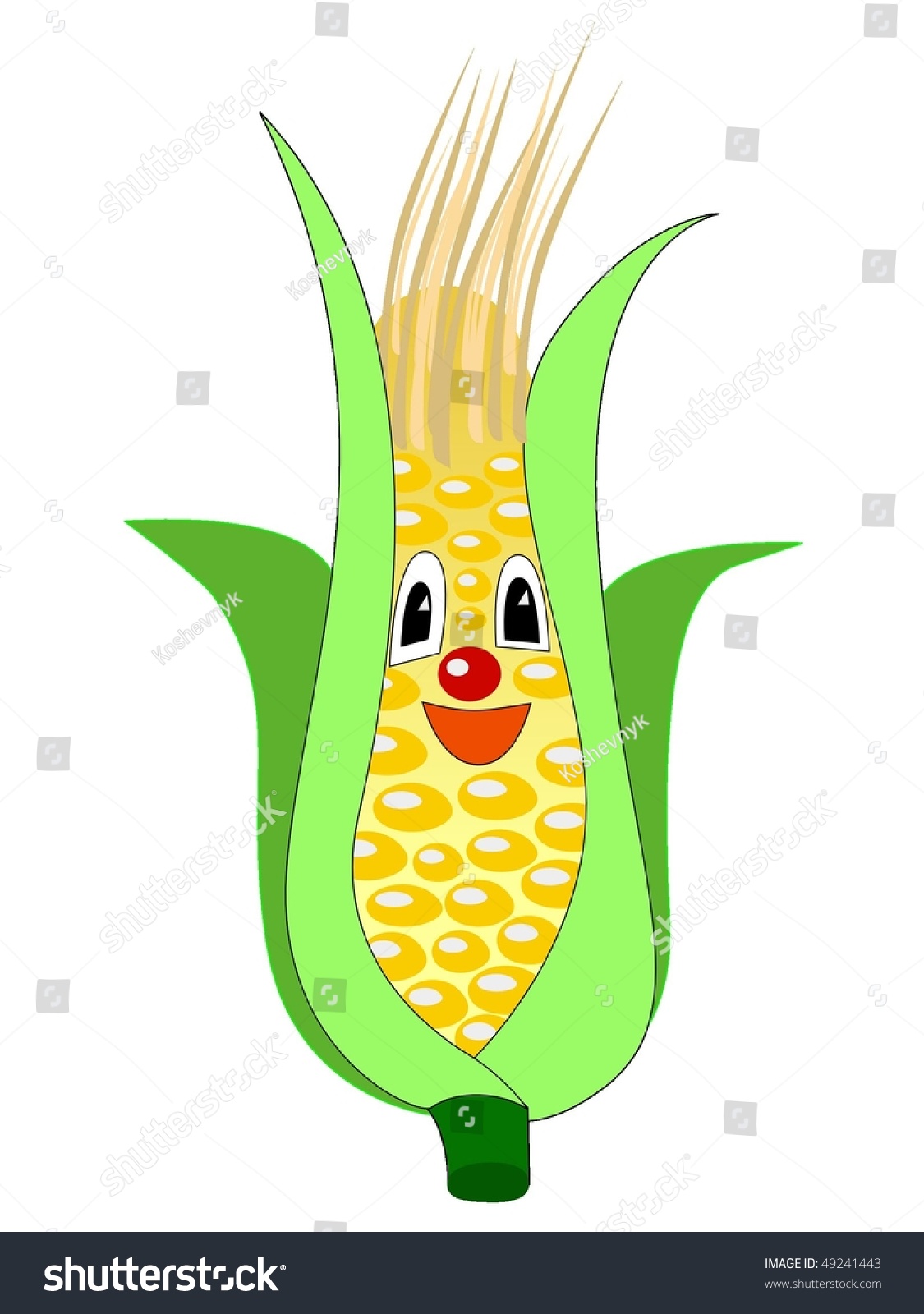 Smiling Ear Corn Stock Vector 49241443 - Shutterstock