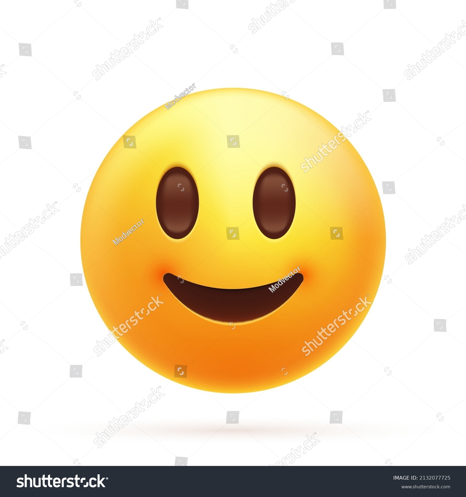 Smiling Emoji Icon Friendly Emoticon Happy Stock Vector (Royalty Free ...