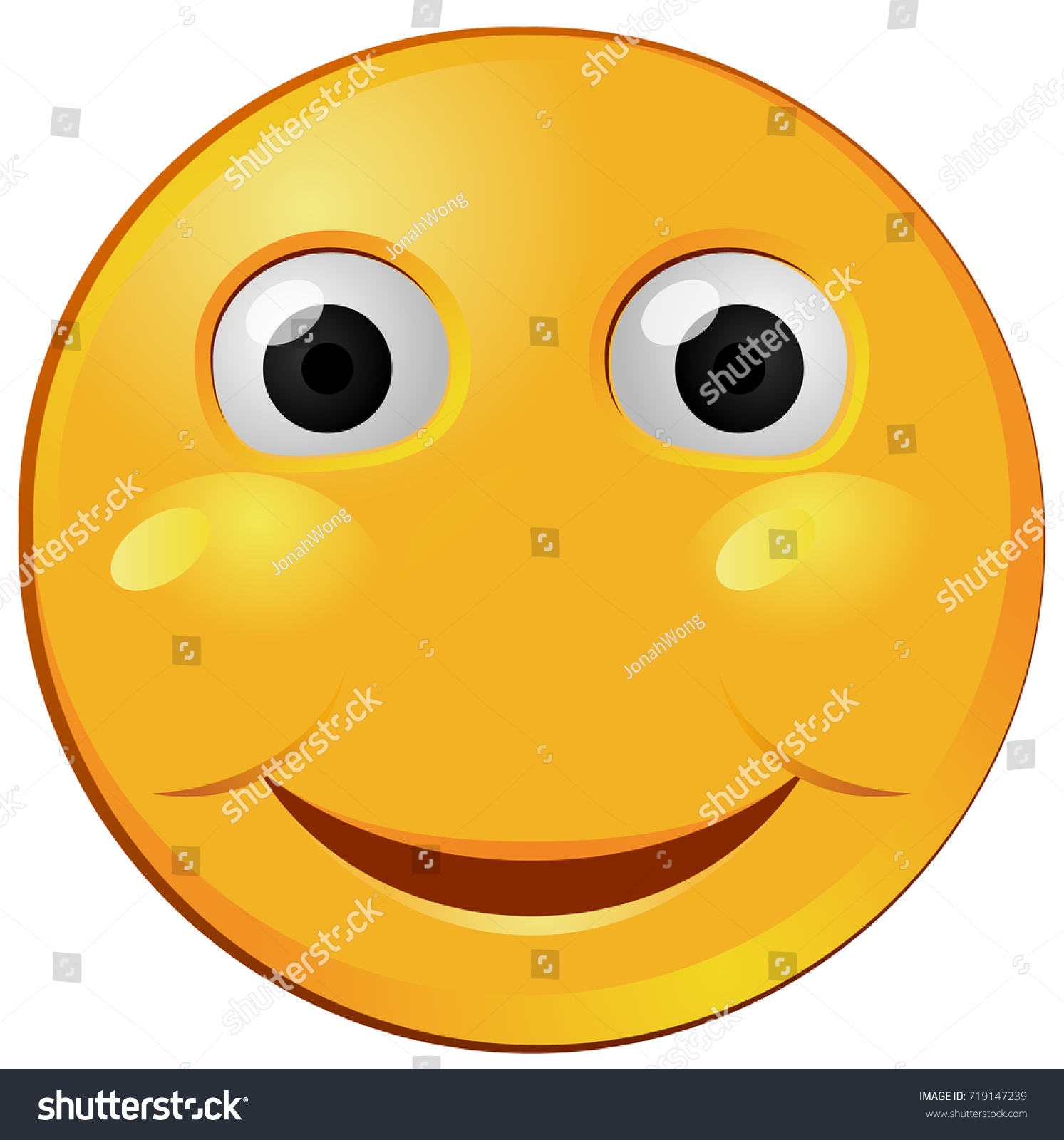 Smiling Emoji Eyes Open Vector Icon Stock Vector Royalty Free 719147239