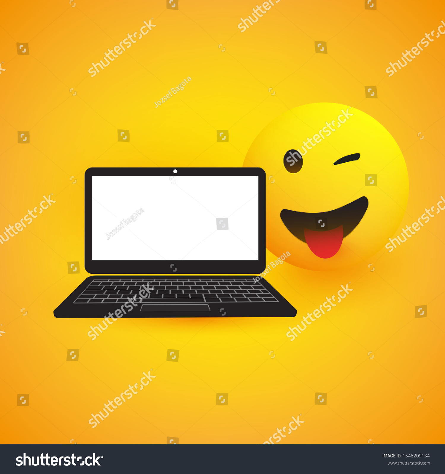 Smiling Emoji Stuck Out Tongue Winking Stock Vector (Royalty Free ...