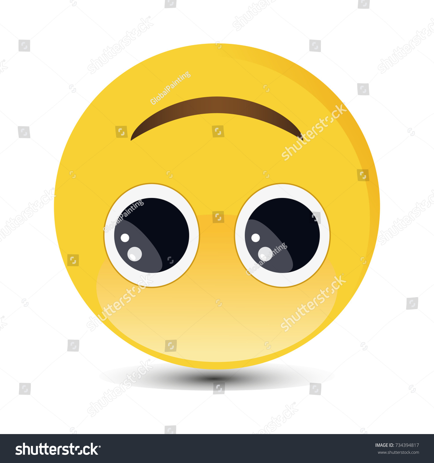 Smiling Emoticon Happy Eyes Trendy Flat Stock Vector (Royalty Free ...