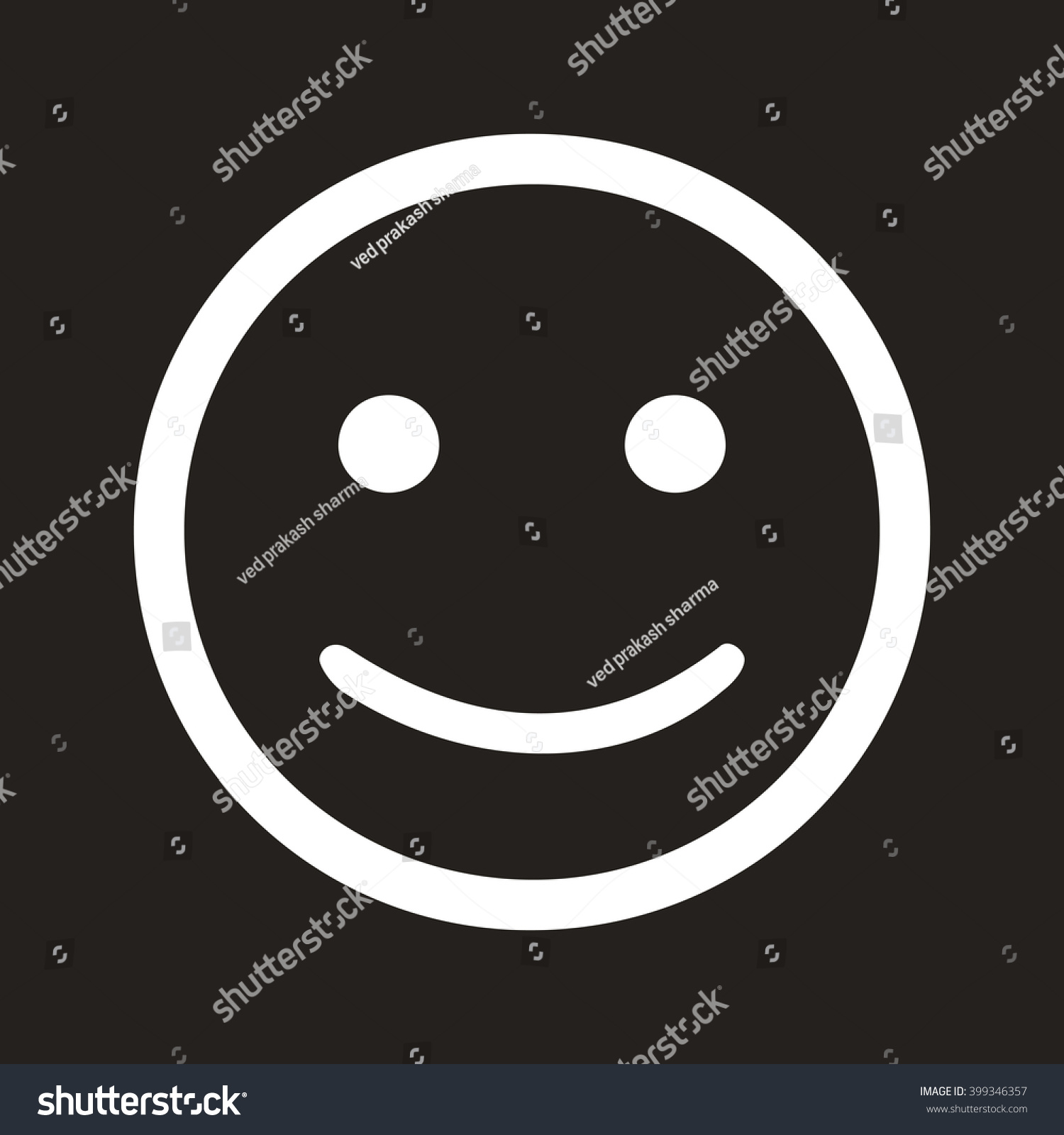 Smiling Face Icon Isolated On Black Background Stock Vector ...