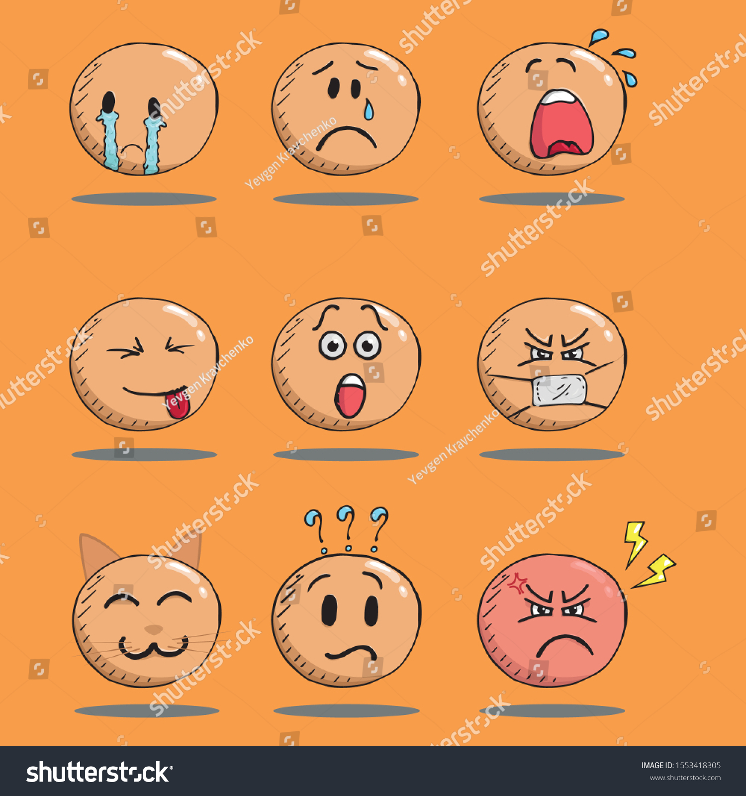 Smiling Face Set Icon Face Smile Stock Vector Royalty Free 1553418305 Shutterstock 4856