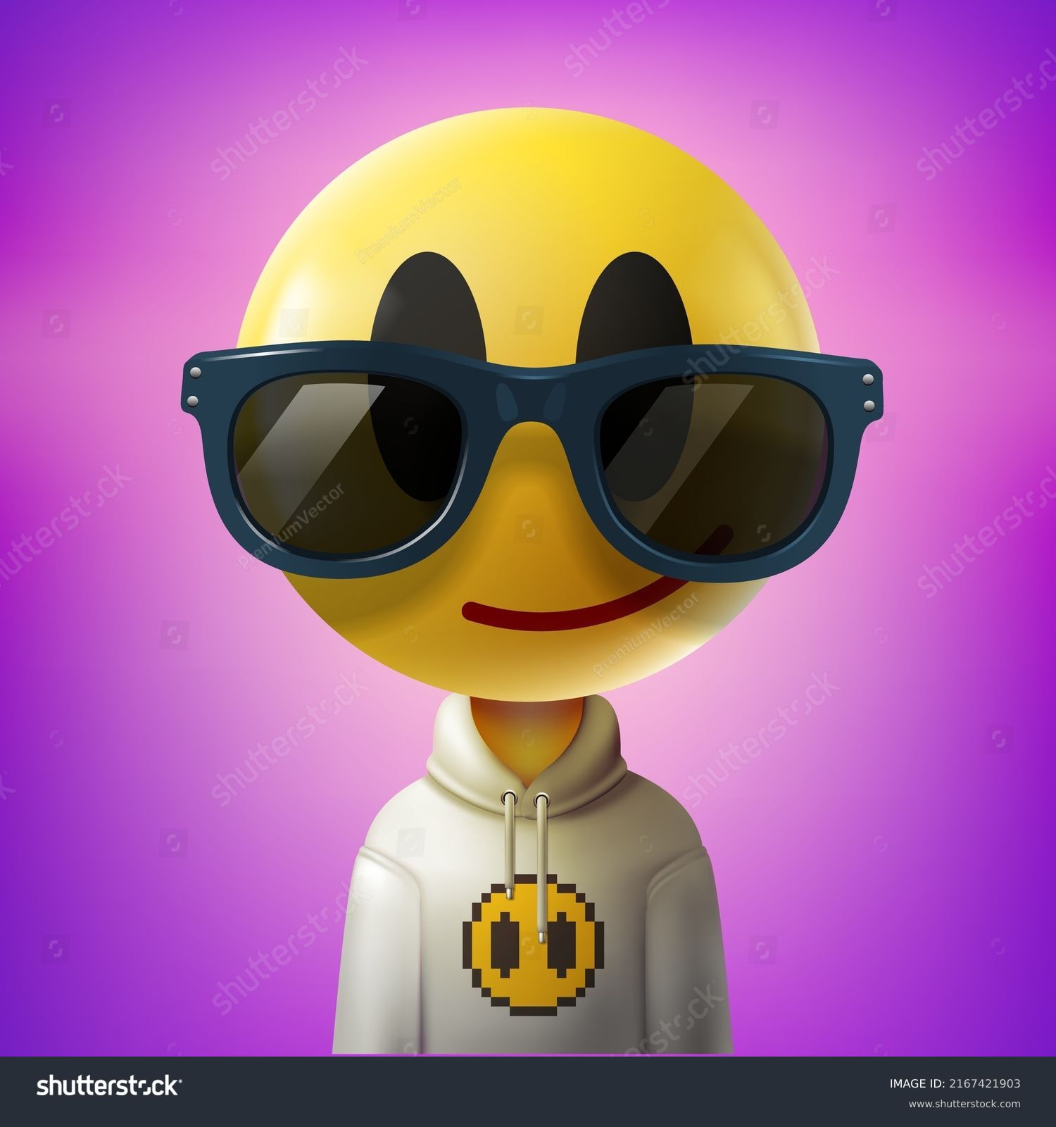 Smiling Face Sunglasses Emoji Design Funny Stock Vector Royalty Free 2167421903 Shutterstock