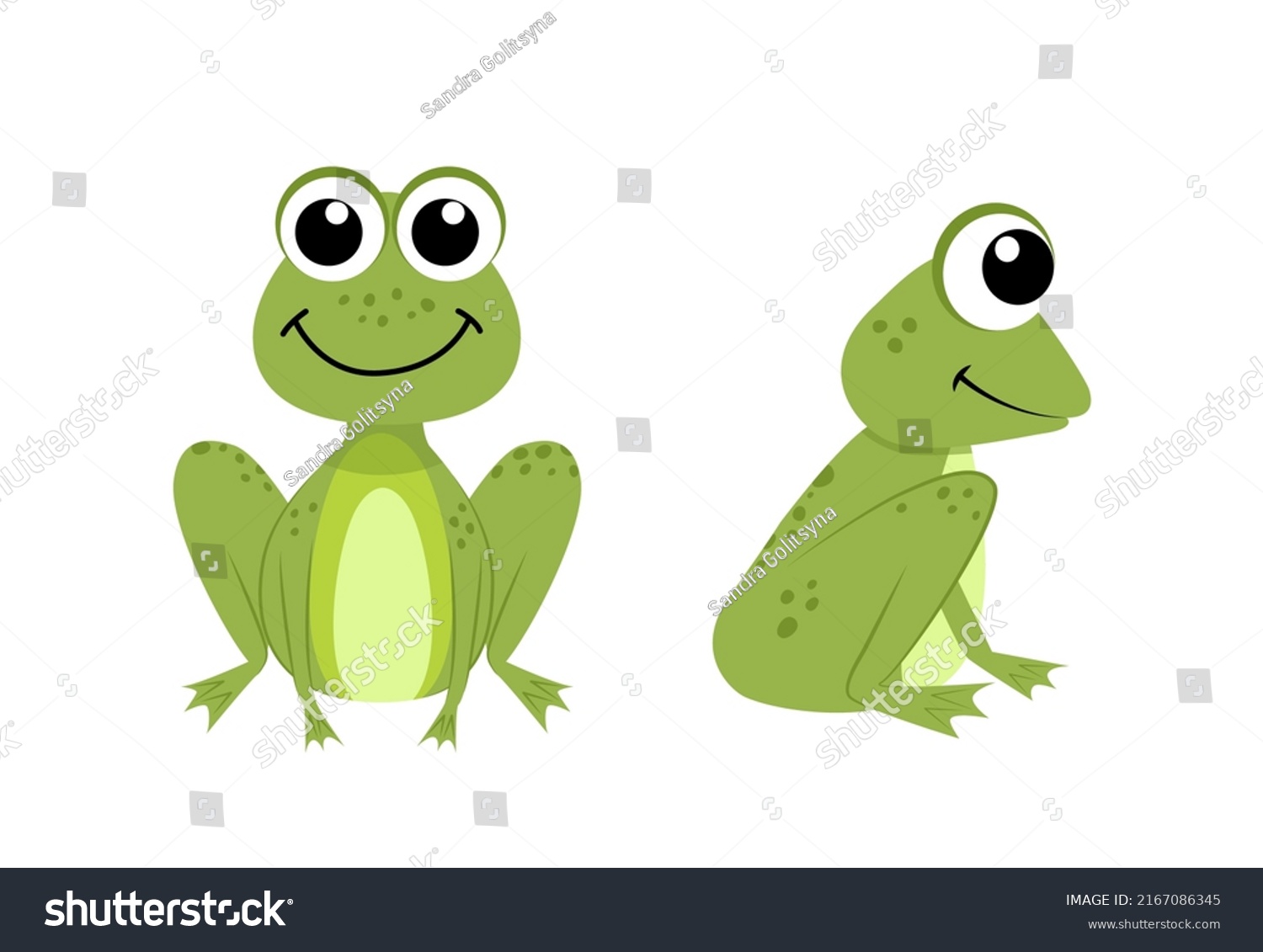 Smiling Frogs Profile Full Face Frog Stock Vector (Royalty Free ...