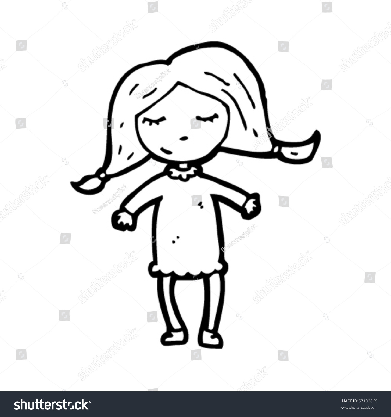 Smiling Girl Cartoon Stock Vector Illustration 67103665 : Shutterstock