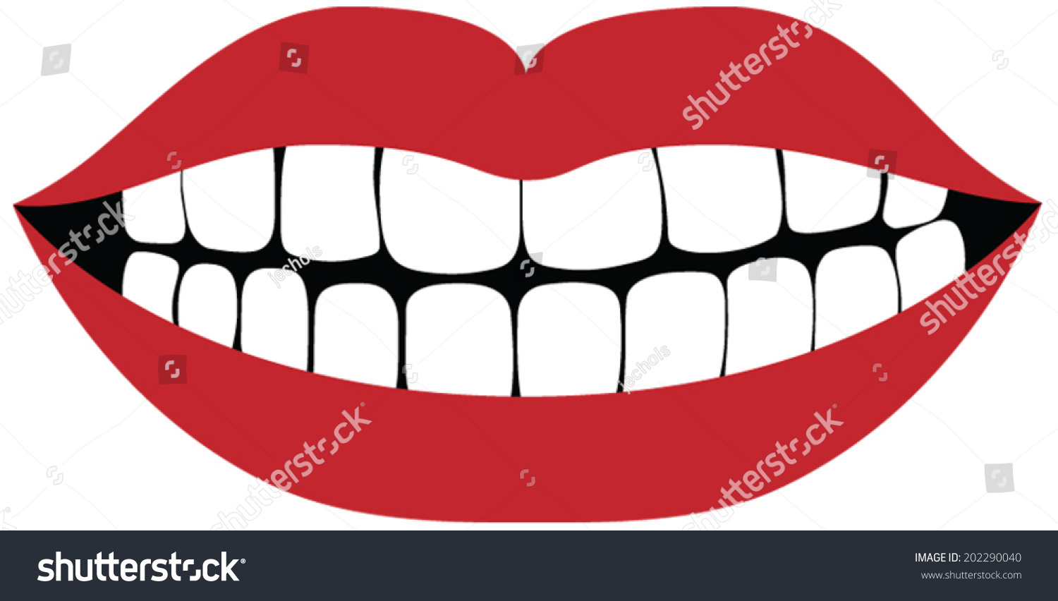 Smiling Mouth Stock Vector Illustration 202290040 : Shutterstock