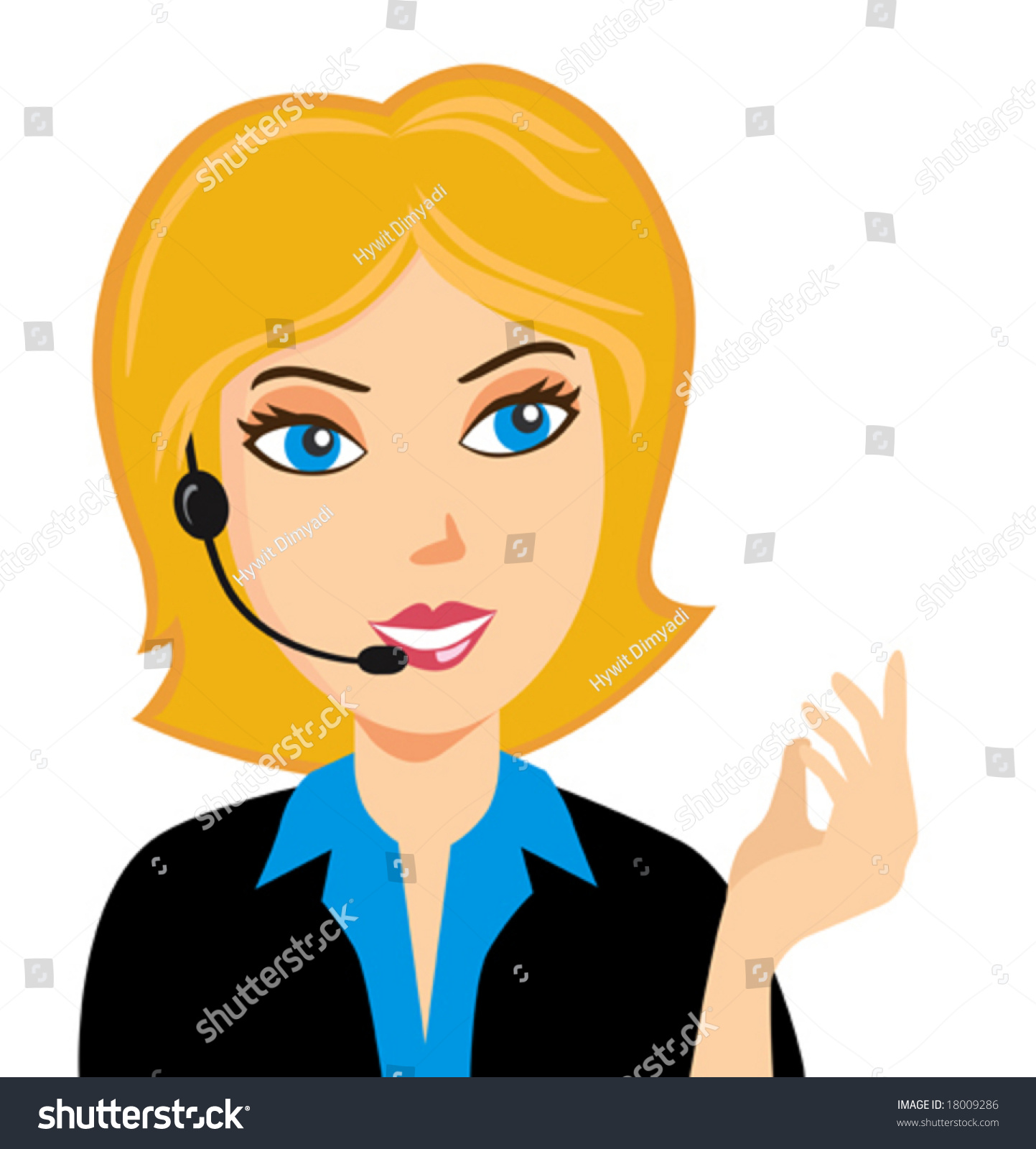 Smiling Operator Call Center Vector Format Stock Vector 18009286 ...