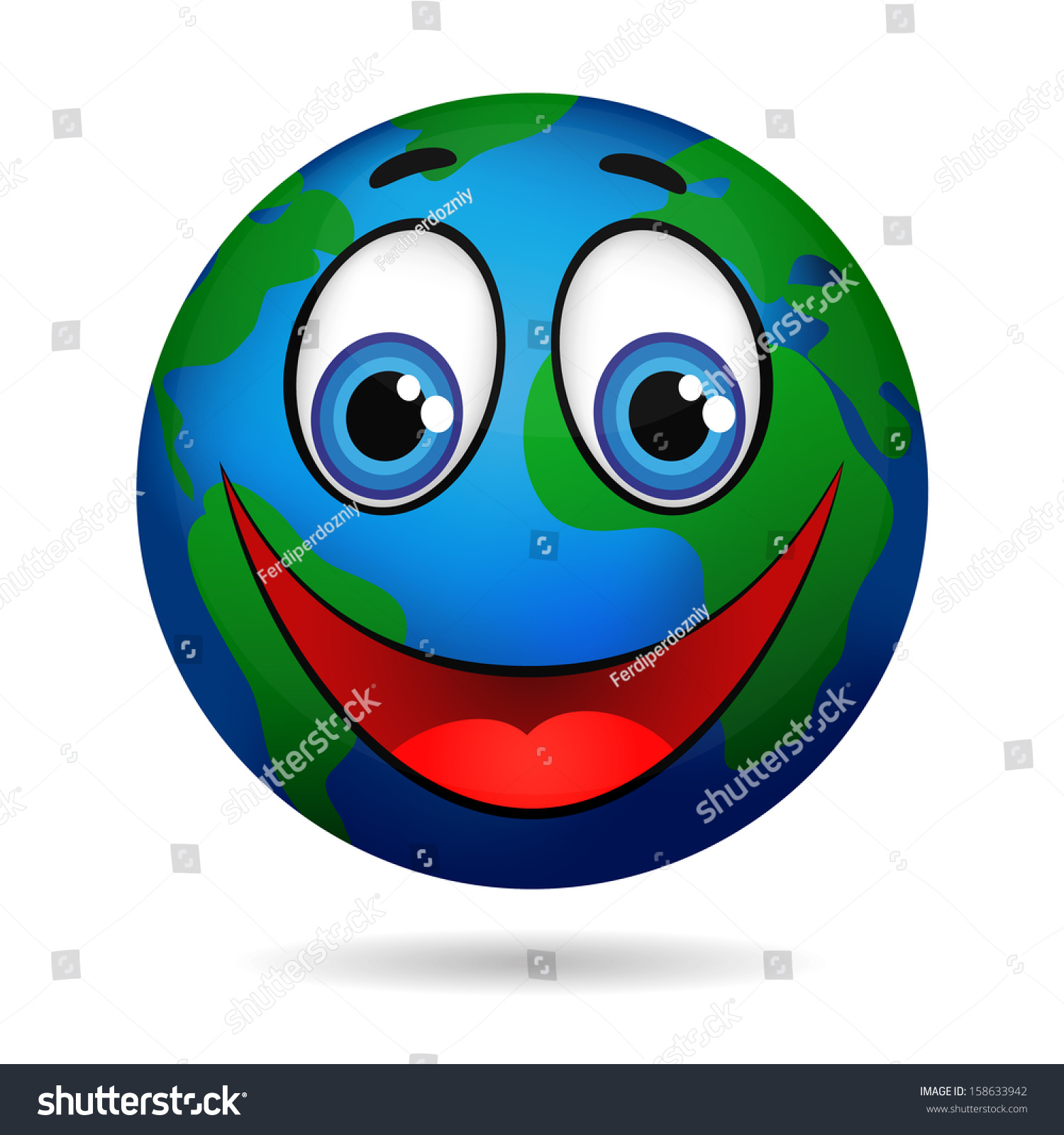 Smiling Planet Earth Cartoon Character. Stock Vector Illustration ...