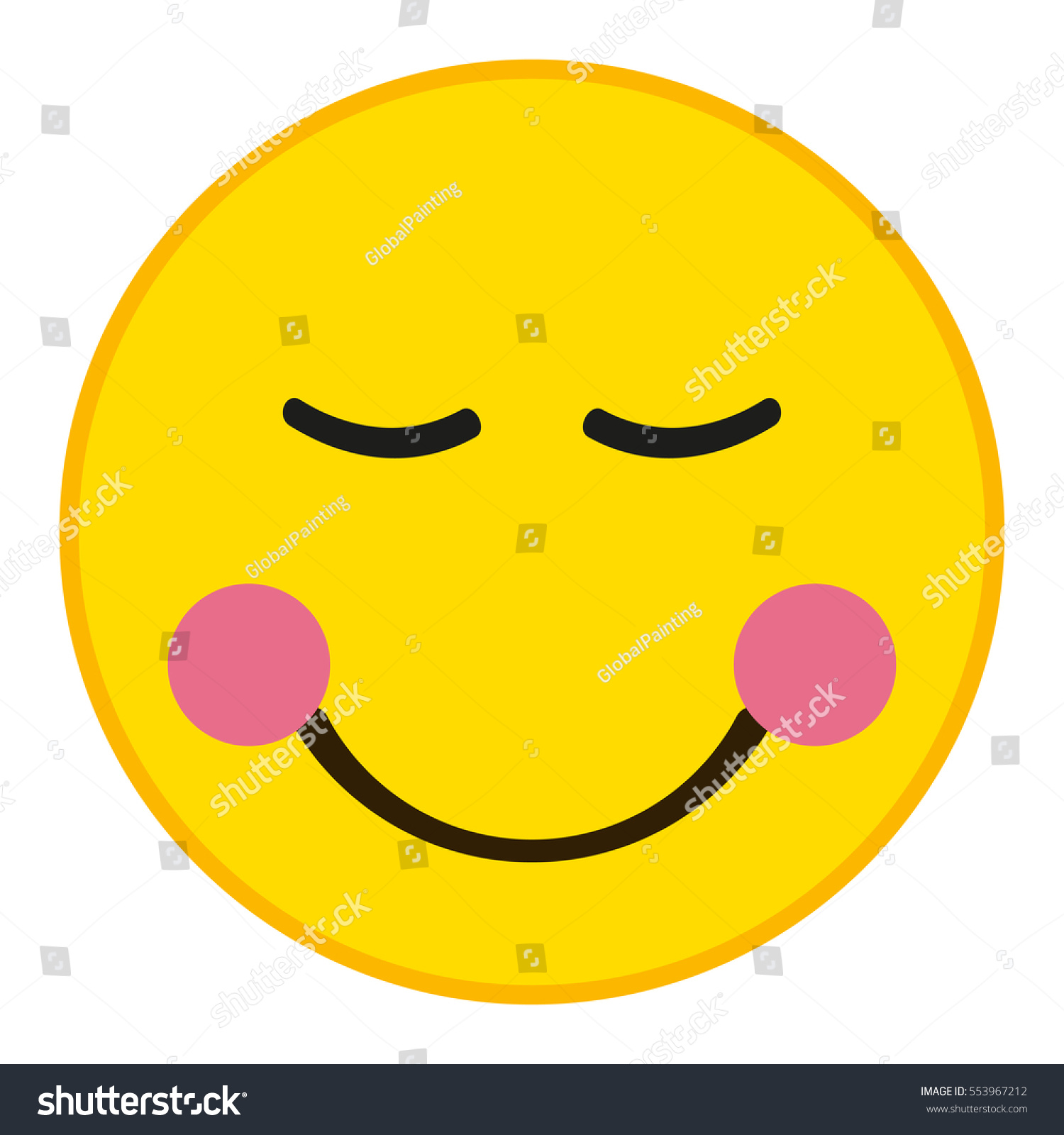 Smiling Shy Emoticon Closed Eyes Trendy Stock Vector 553967212