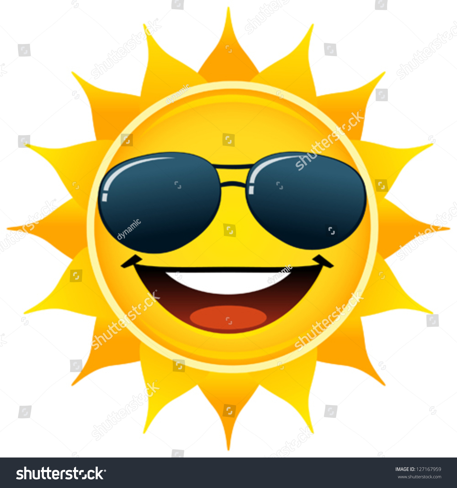 Smiling Sun Stock Vector 127167959 - Shutterstock