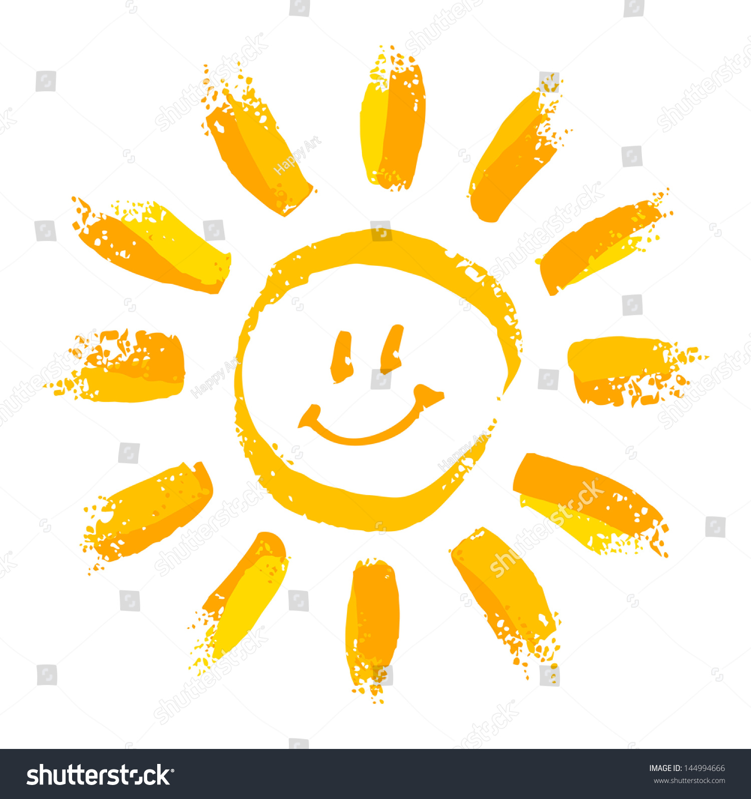 Smiling Sun Stock Vector 144994666 - Shutterstock