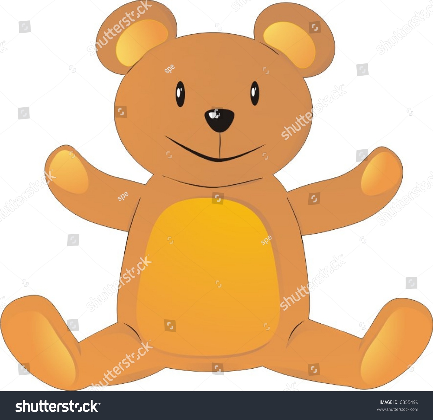 Smiling Teddy Bear (Vector Illustration) - 6855499 : Shutterstock