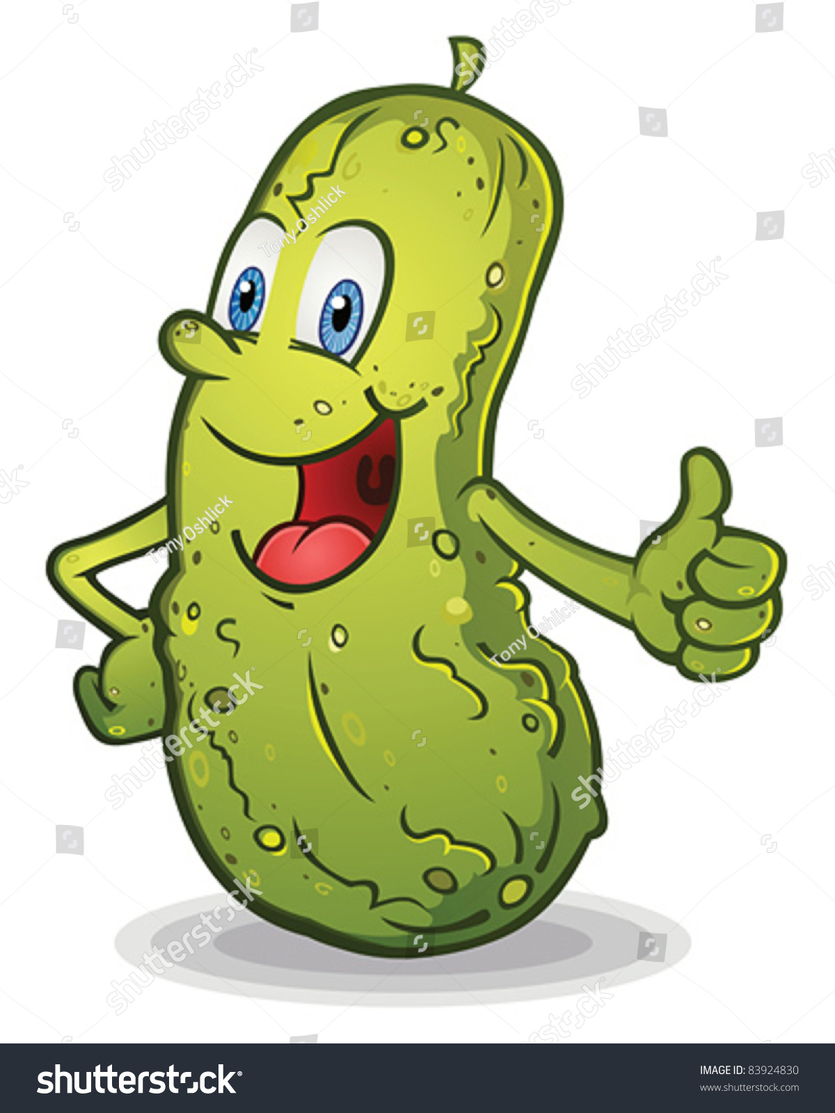 Smiling Thumbs Pickle Cartoon Character Stock Vector 83924830 