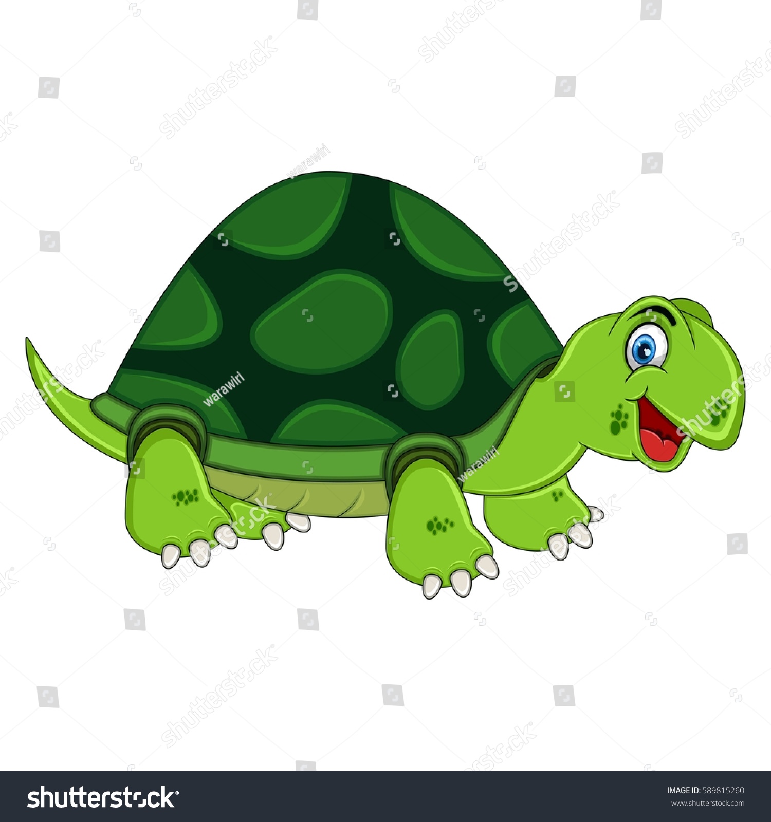 Smiling Turtle Cartoon Vector Illustration Stock Vector (Royalty Free ...