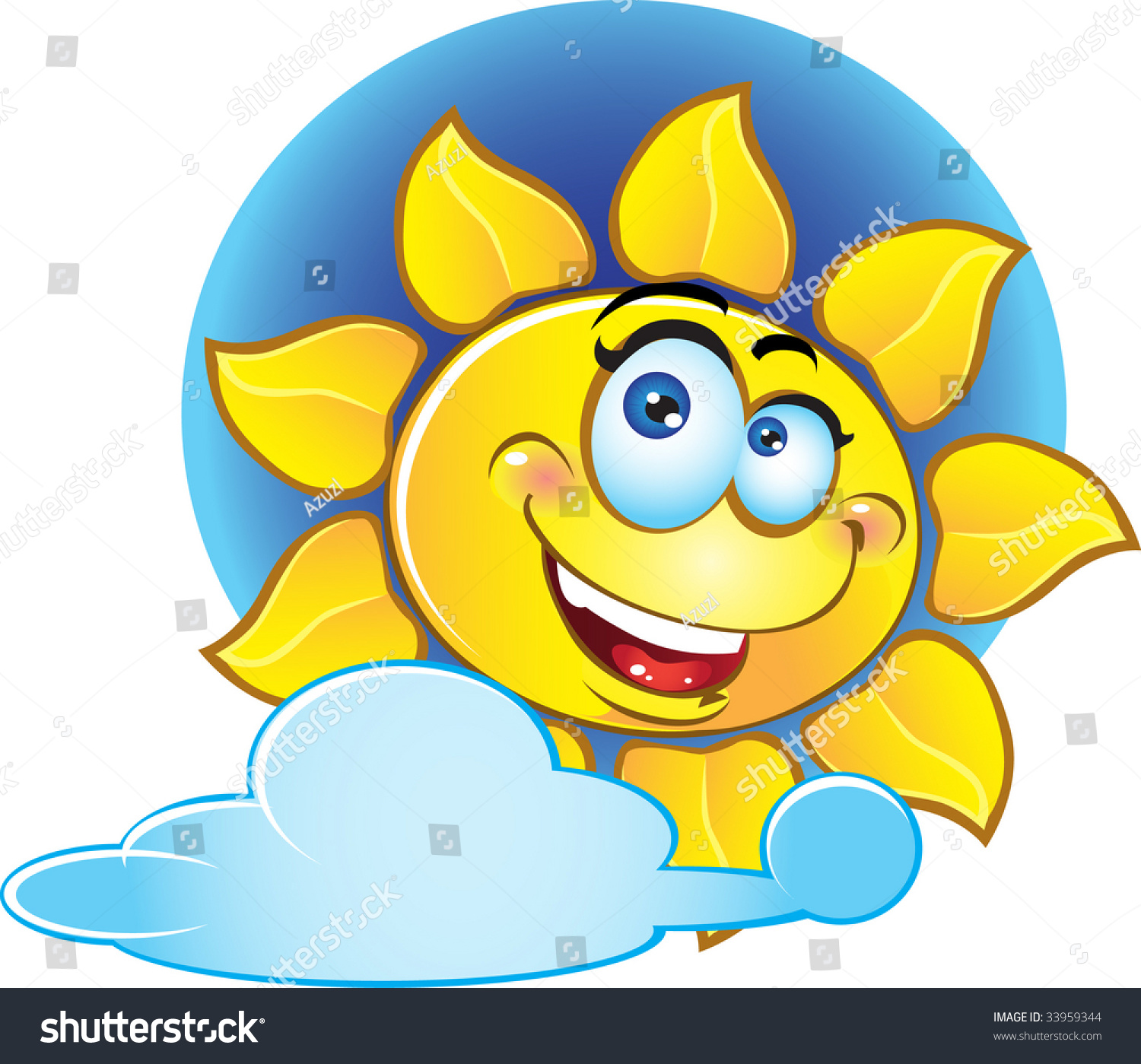 Smiling Vector Yellow Sun - 33959344 : Shutterstock