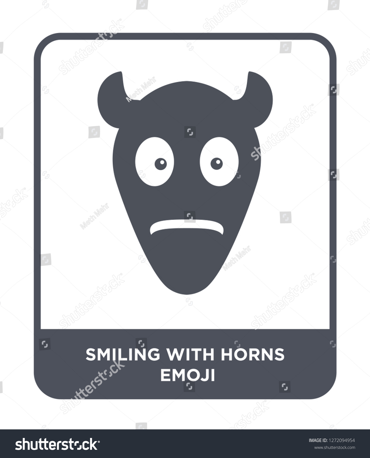 Smiling Horns Emoji Icon Vector On Stock Vector Royalty Free 1272094954 Shutterstock 6203