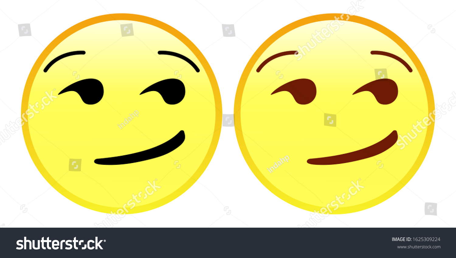 Smirking Emoji Yellow Face Sly Smug Stock Vector Royalty Free 1625309224