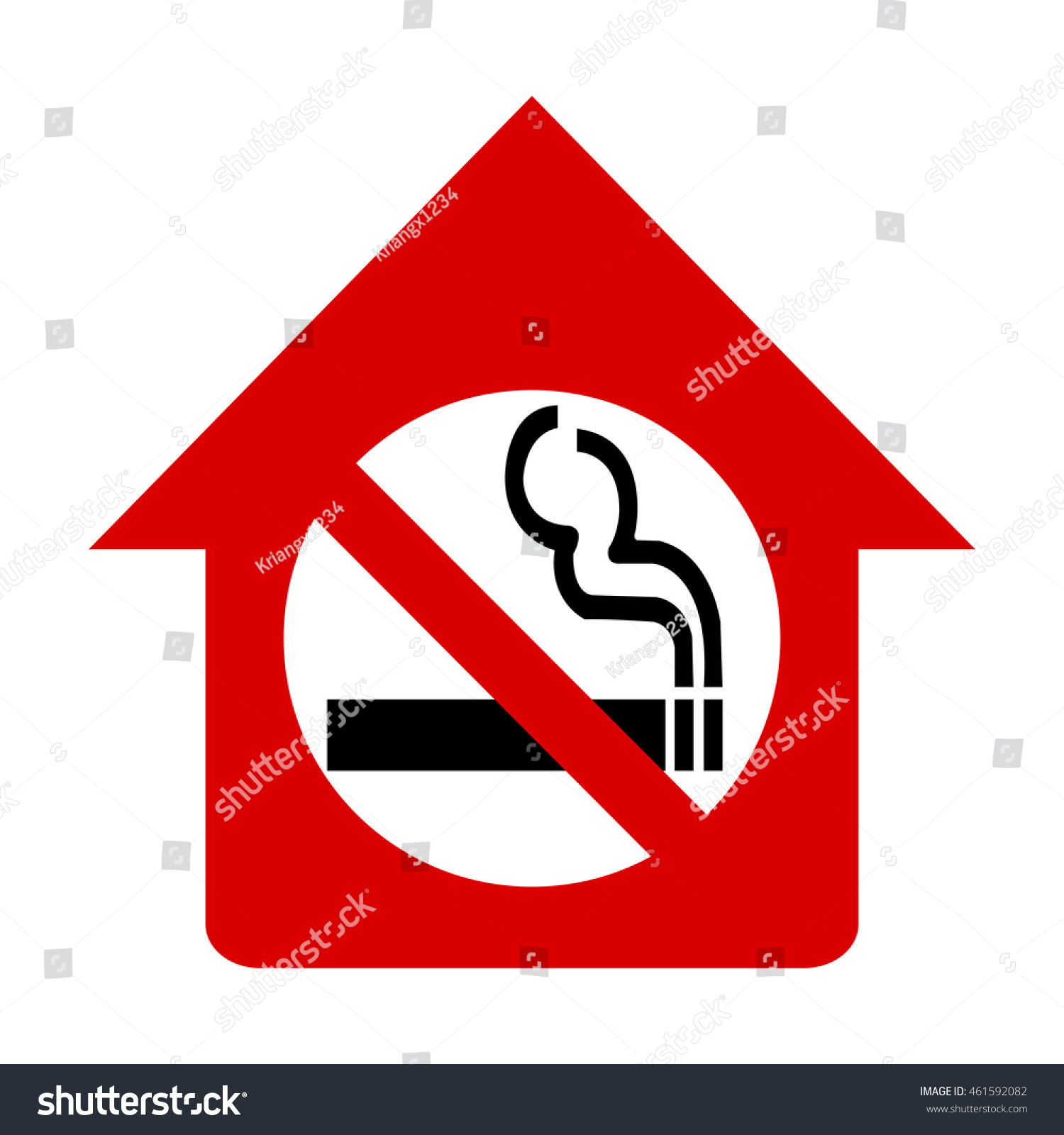 Smoke Free Home Sign Stock Vector Royalty Free 461592082