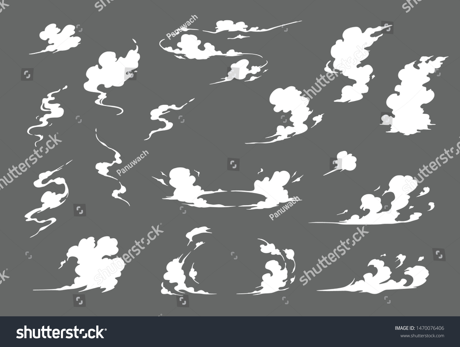 Smoke Illustration Set Special Effects Template Stock Vector (Royalty ...