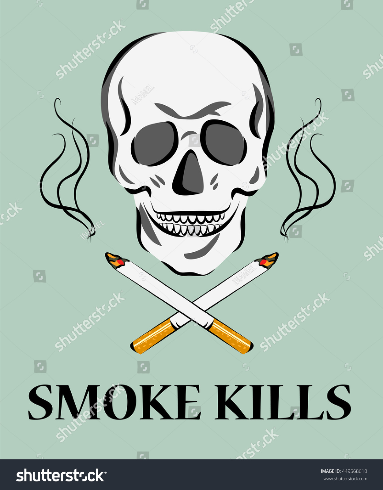 Smoke Kills Poster Smoking Harm Concept Stock Vector 449568610 ...