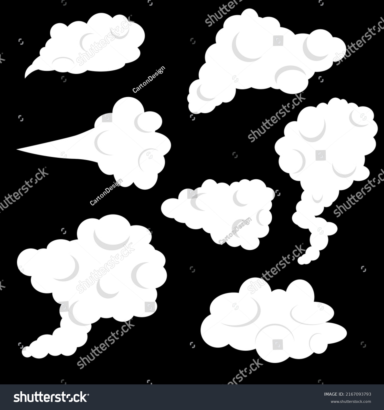 Smoke Set Vector Smoke Clouds Vaping Stock Vector (Royalty Free ...