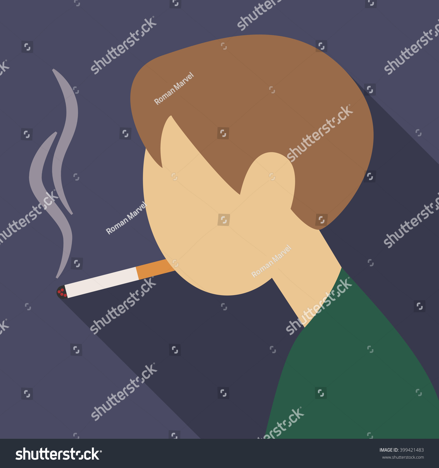 Smoker Vector Flat Design Stock Vector (Royalty Free) 399421483 ...