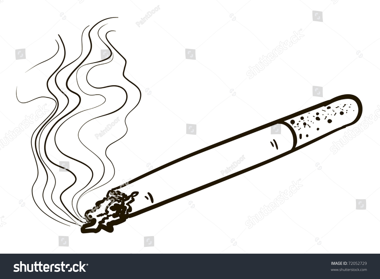 Smoking Cigarette Childrens Sketch Stock Vector (Royalty Free) 72052729