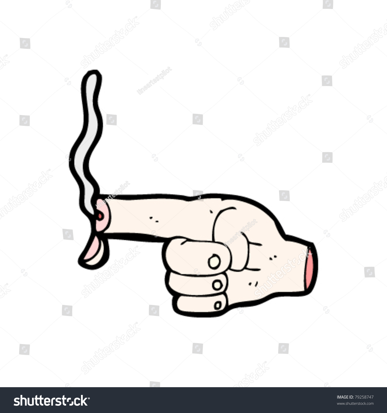 Smoking Finger Gun Cartoon Stock Vector 79258747 - Shutterstock