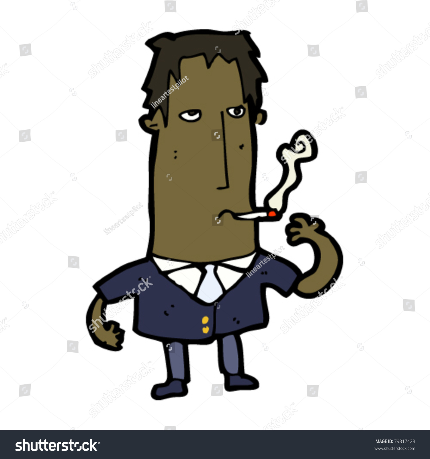 Smoking Man Suit Cartoon Stock Vector (Royalty Free) 79817428