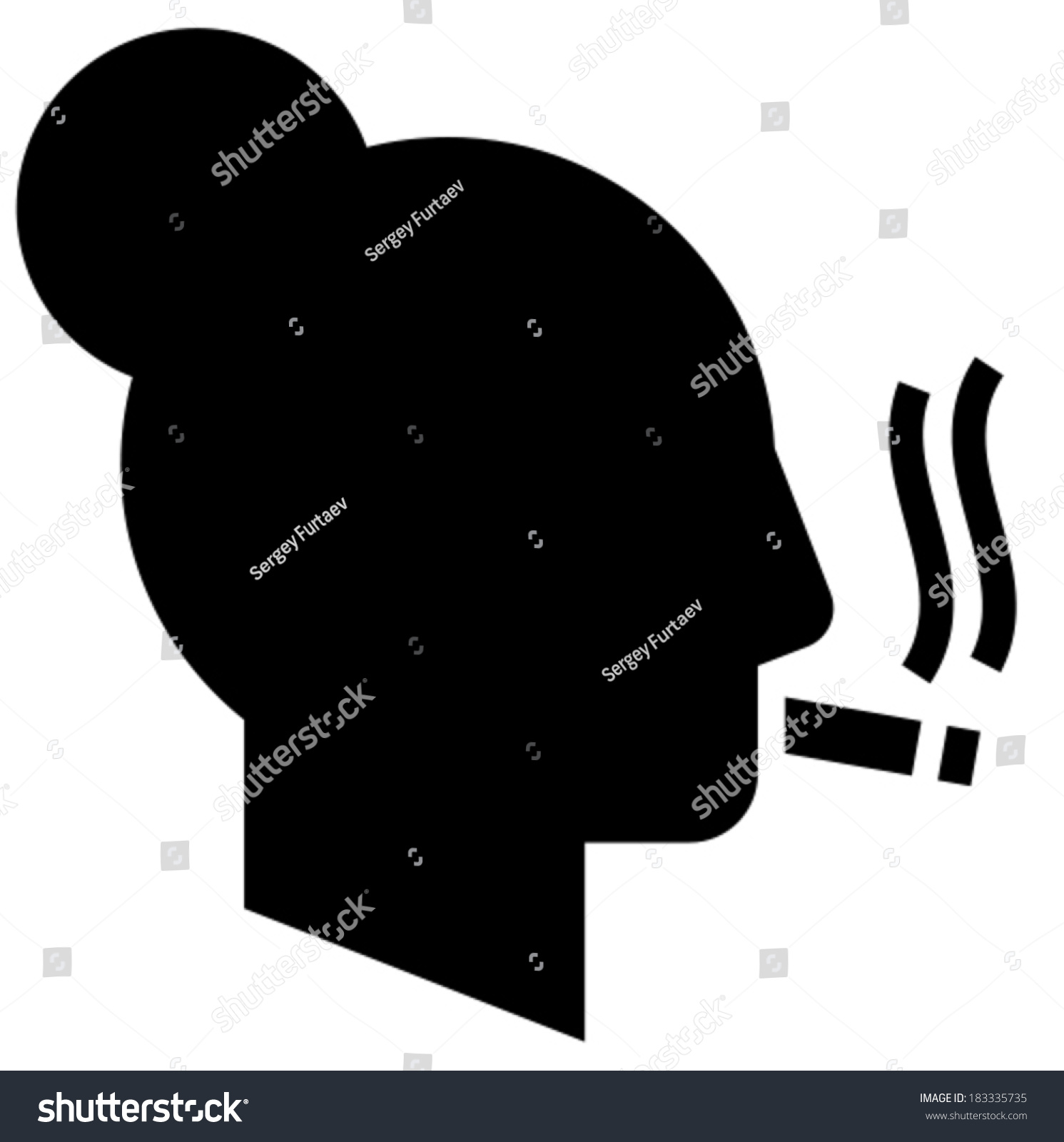 Smoking Woman Vector Icon Stock Vector Royalty Free Shutterstock