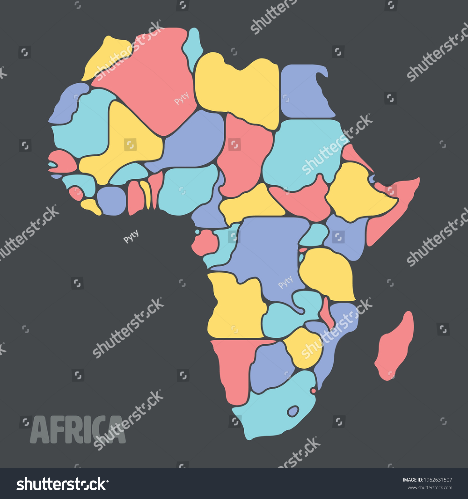 Smooth Map Africa Continent Stock Vector (Royalty Free) 1962631507 ...