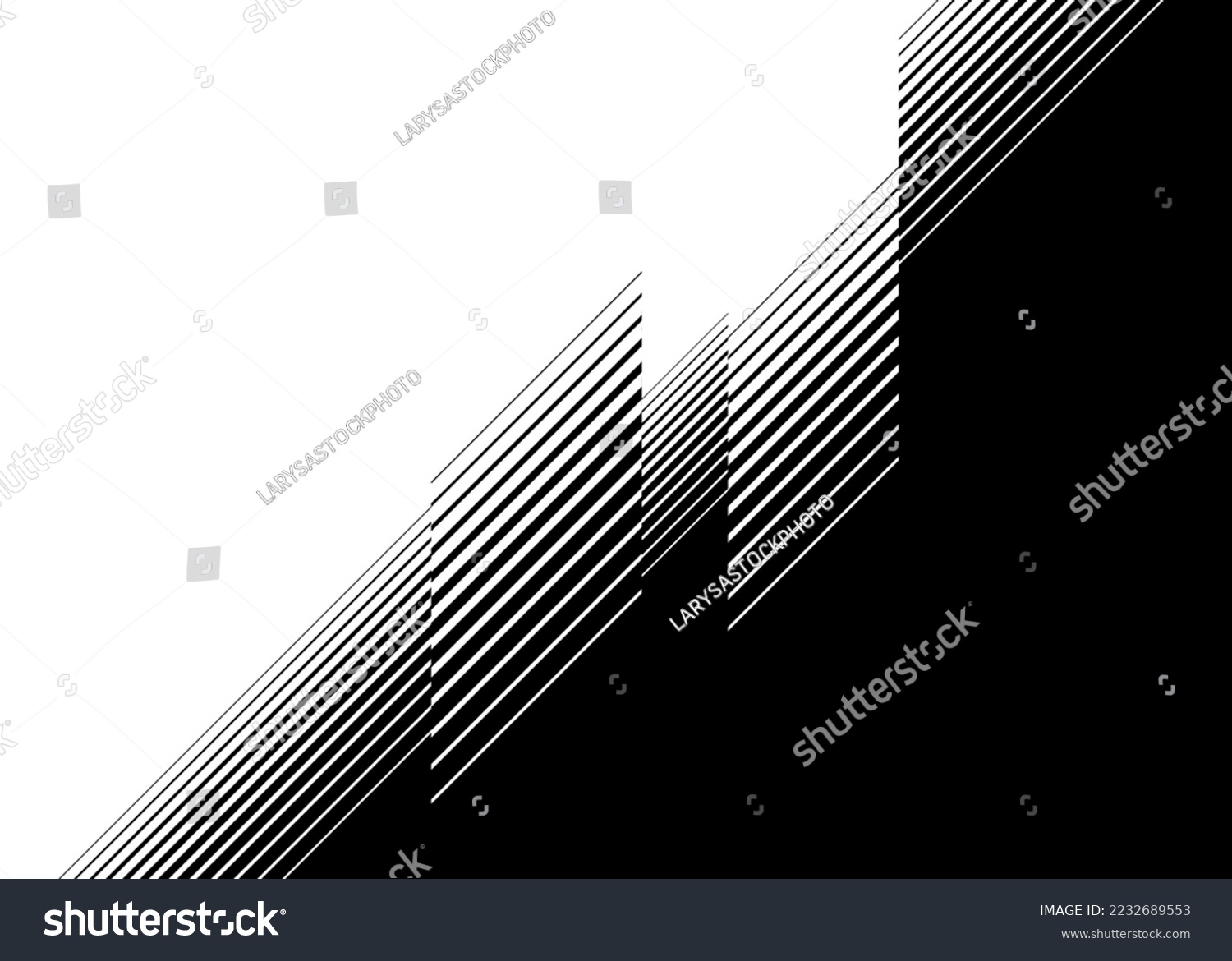 SVG of Smooth vector transition from black to white. Abstract broken stripes. For wall design, interior, polygraphy, clothing, web.Striped pattern, Trendy vector background. svg