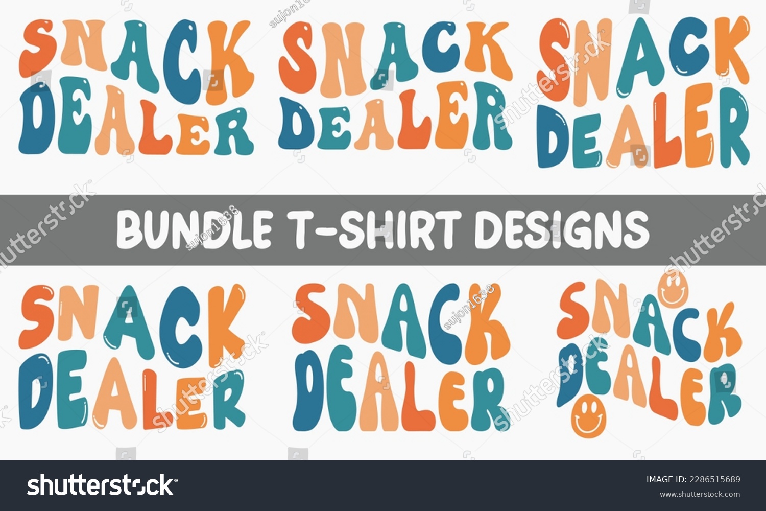 SVG of Snack Dealer retro wavy SVG bundle T-shirt designs svg