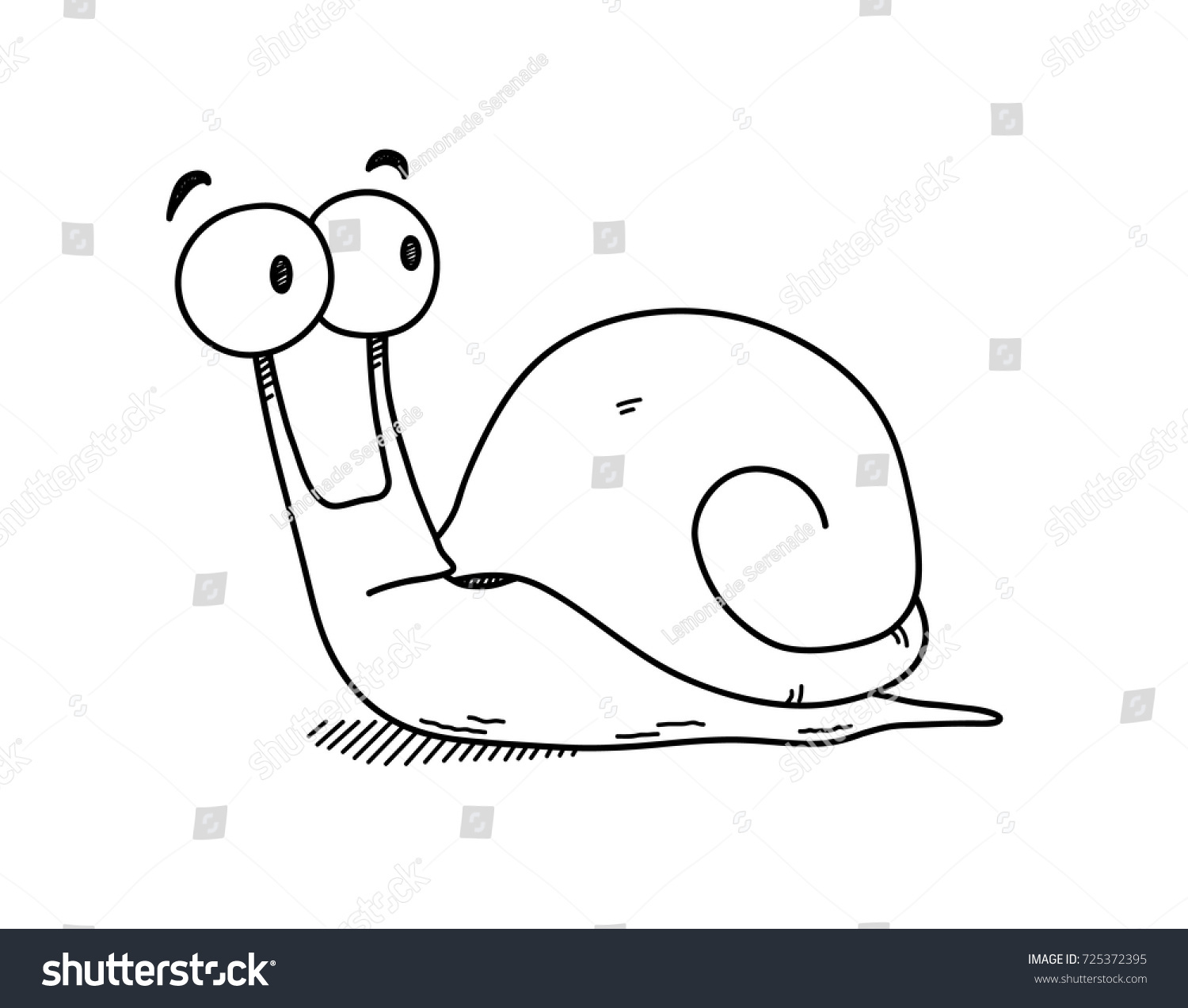 Snail Cartoon Doodle Hand Drawn Vector Stock Vector (Royalty Free ...