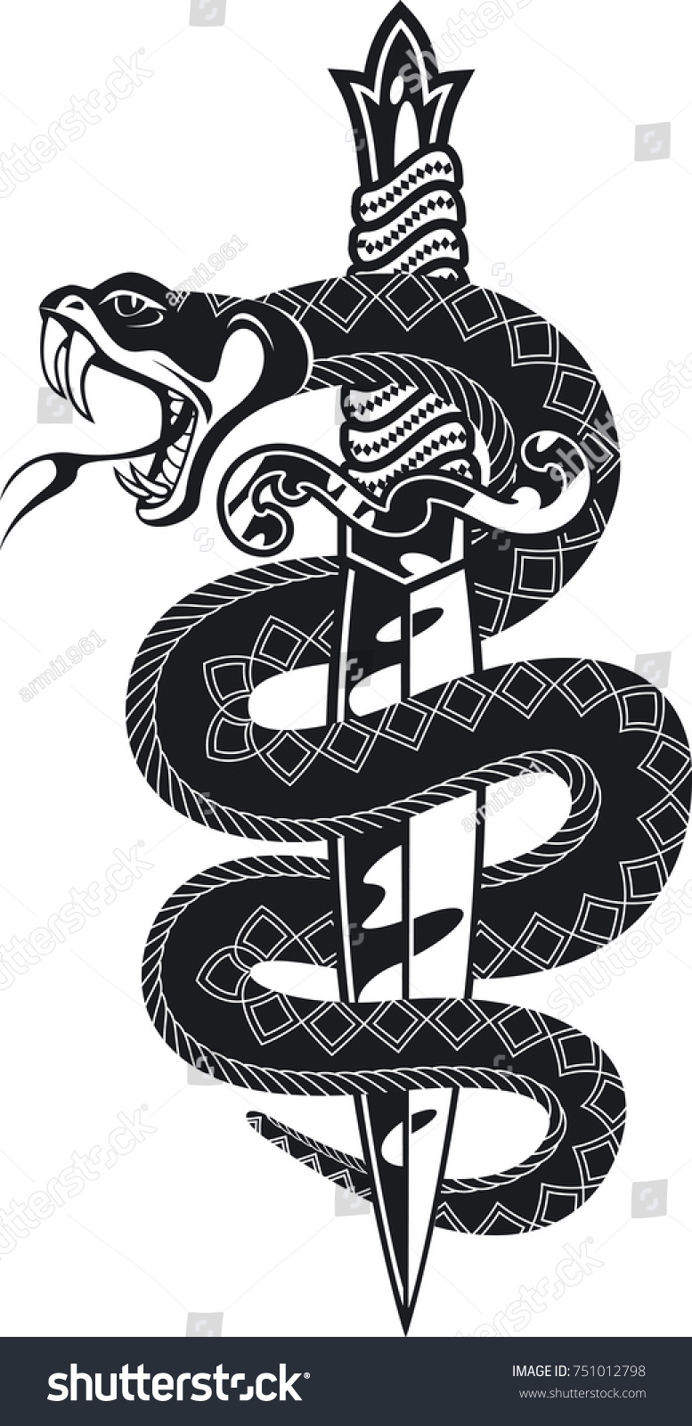 Snake Dagger Stock Vector (Royalty Free) 751012798 | Shutterstock