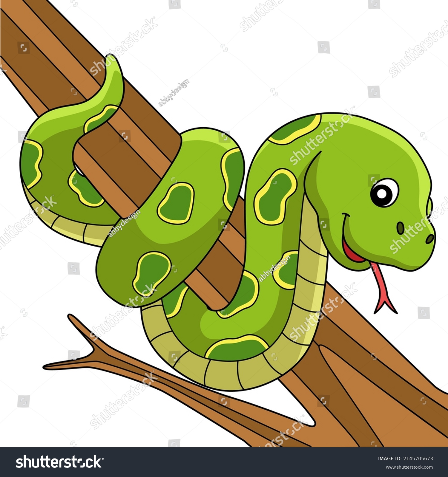 Snake Animal Cartoon Colored Clipart Illustration Stock Vector (Royalty ...