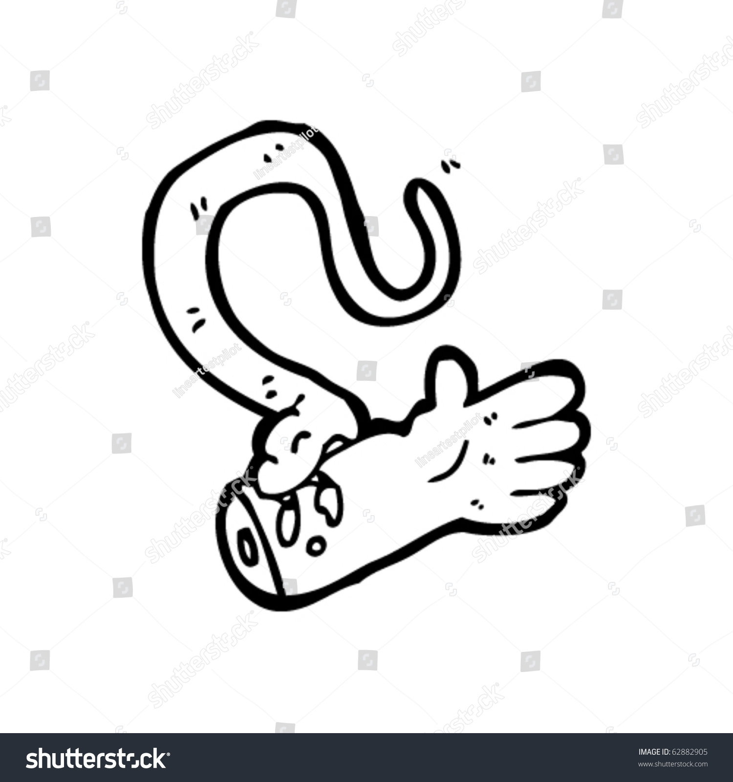 Snake Biting Arm Cartoon Stock Vector Illustration 62882905 : Shutterstock