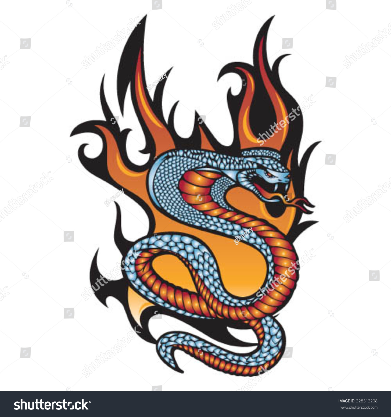 Snake Flames Stock Vector (Royalty Free) 328513208 | Shutterstock