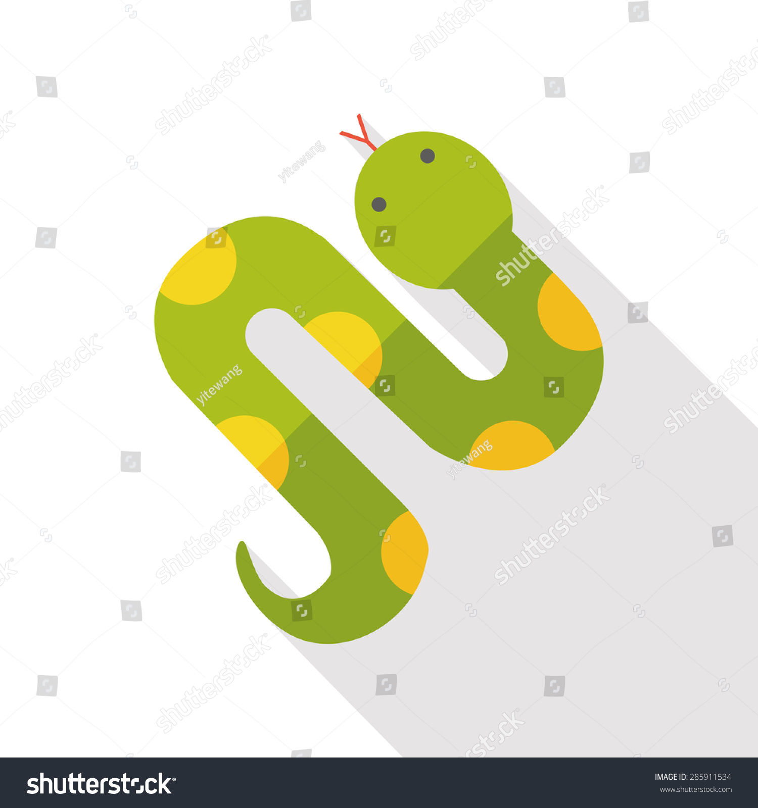 SVG of snake flat icon with long shadow svg