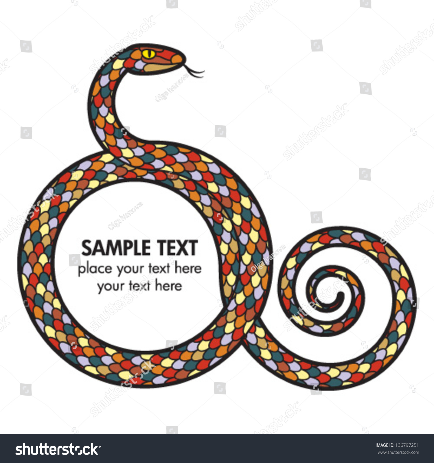 Snake Frame Stock Vector Illustration 136797251 : Shutterstock