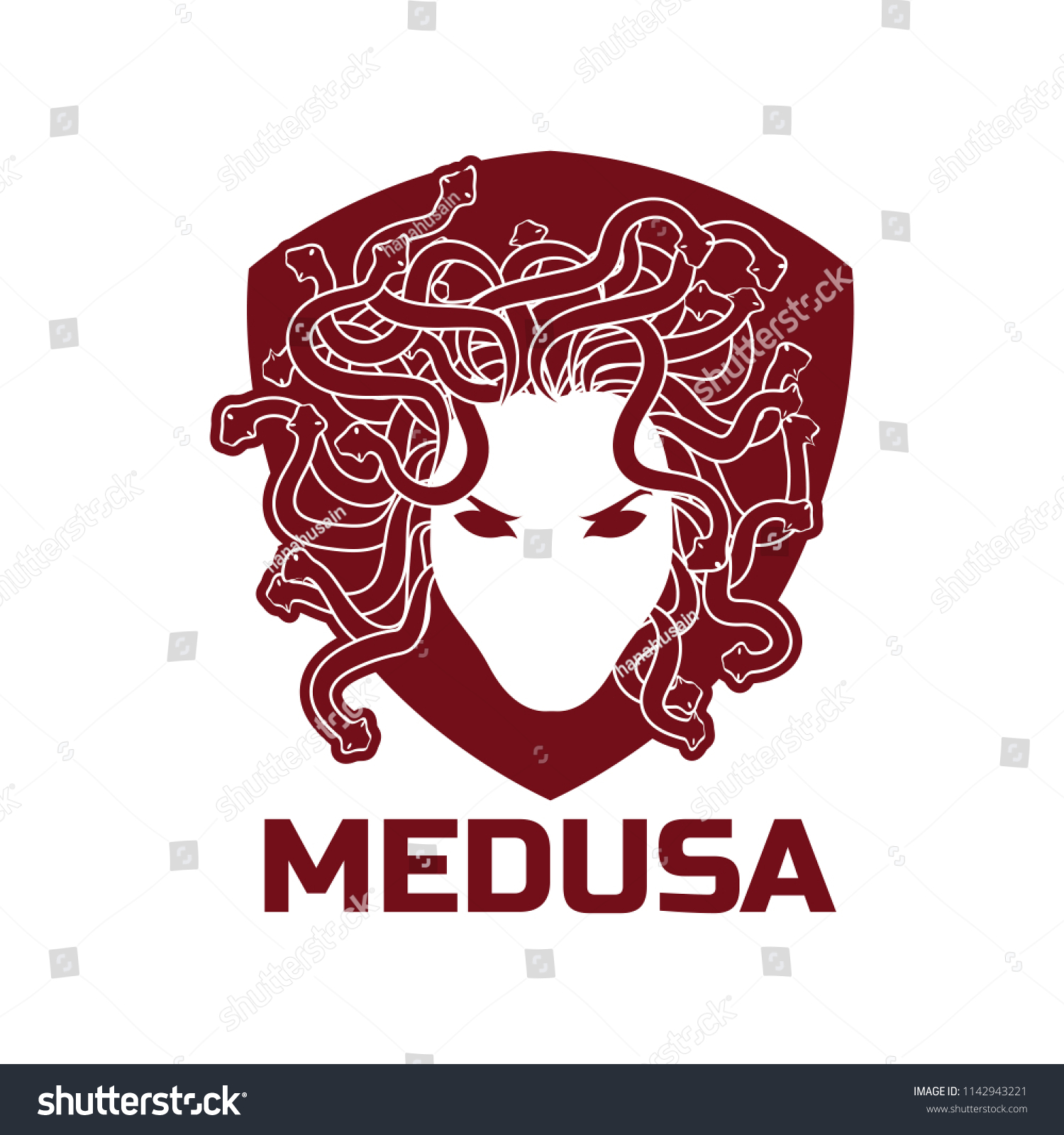Snake Hair Medusa Logo Your Business Stock Vector (Royalty Free ...