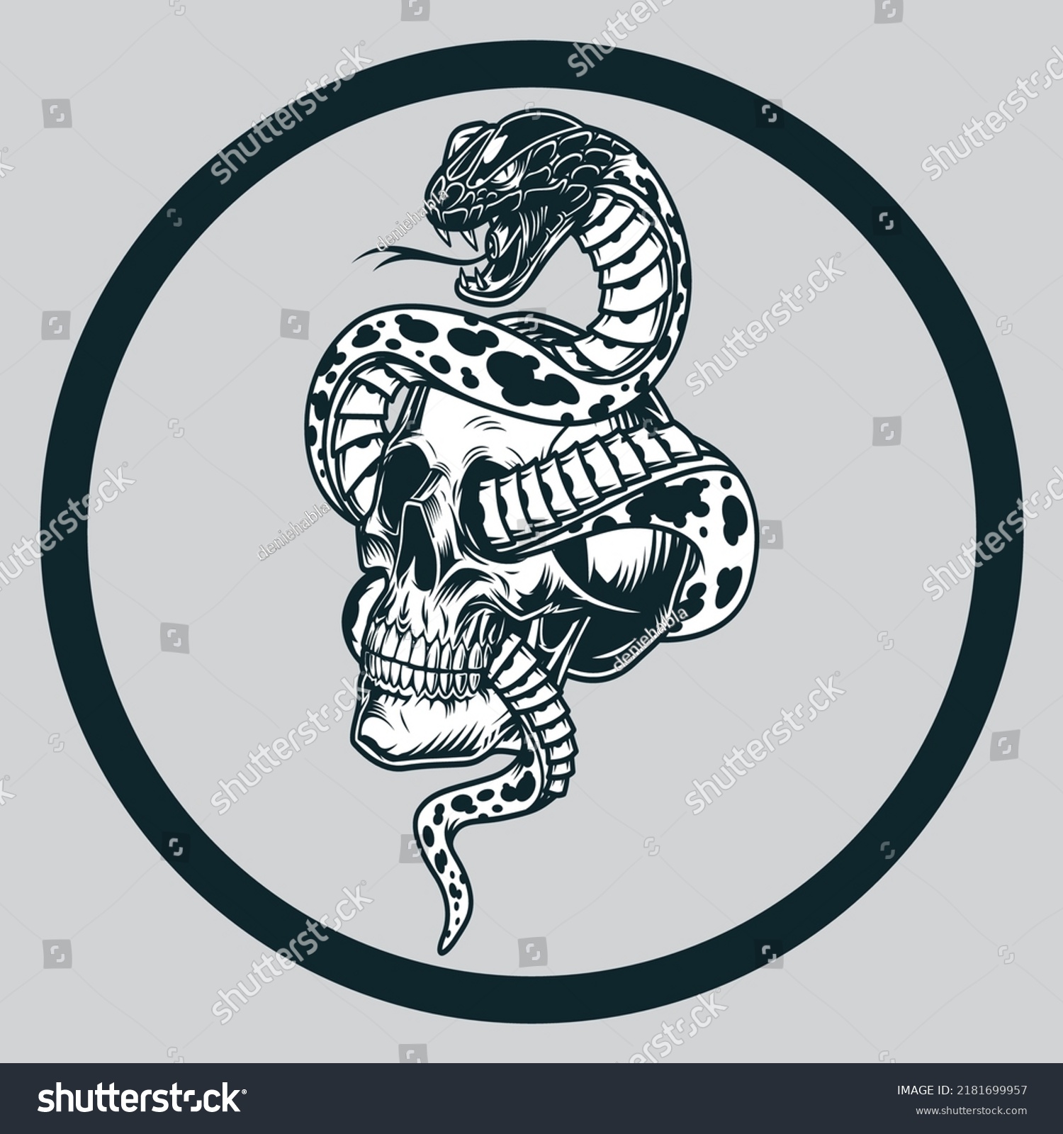 SVG of Snake head icon or logo in a circle for company, community, tattoo, and more svg