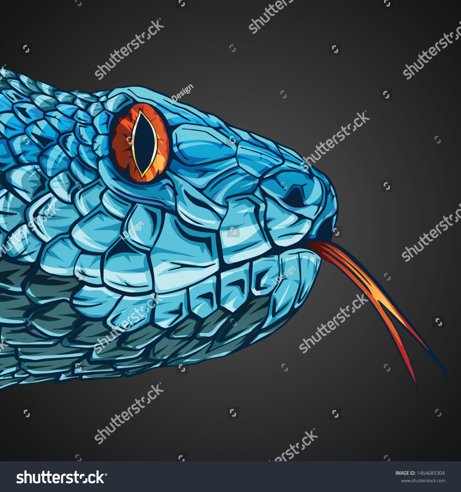 Vektor Stok Snake Head Illustration Art Vector (Tanpa Royalti ...