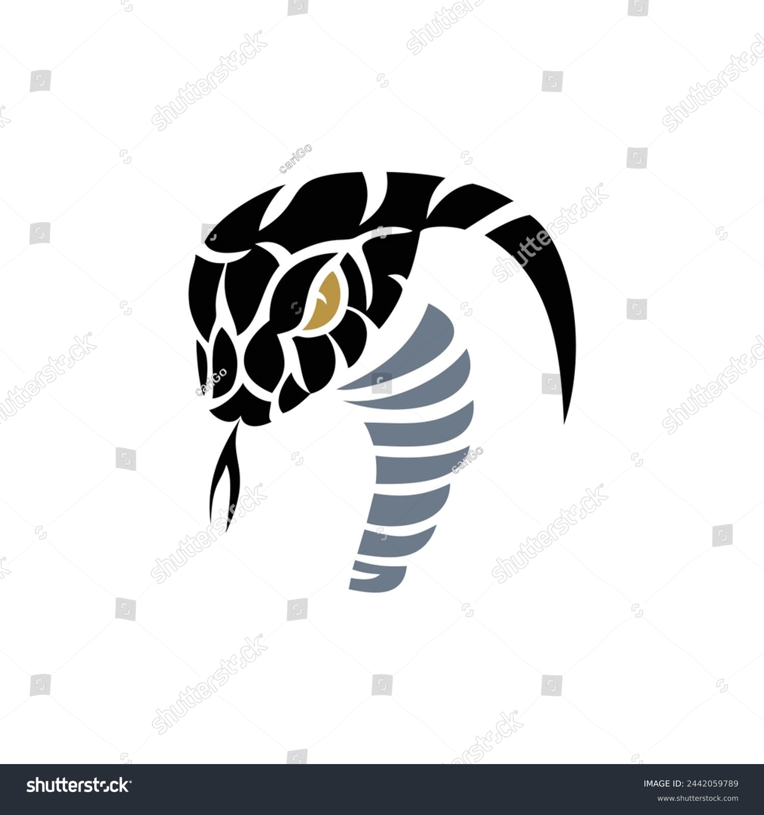 SVG of snake head with gold eye logo concept designs. svg