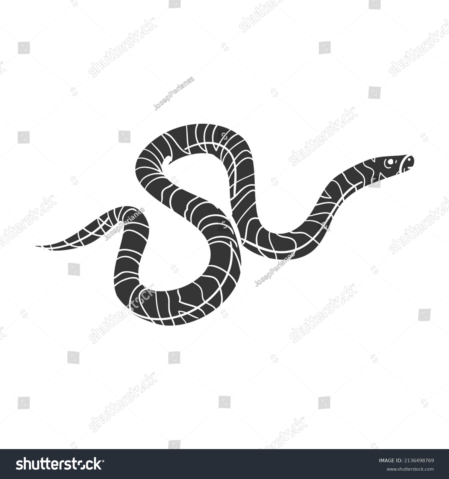 Snake Icon Silhouette Illustration Reptile Serpent Stock Vector 